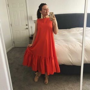 - Sleeveless Ruffle Shift Dress